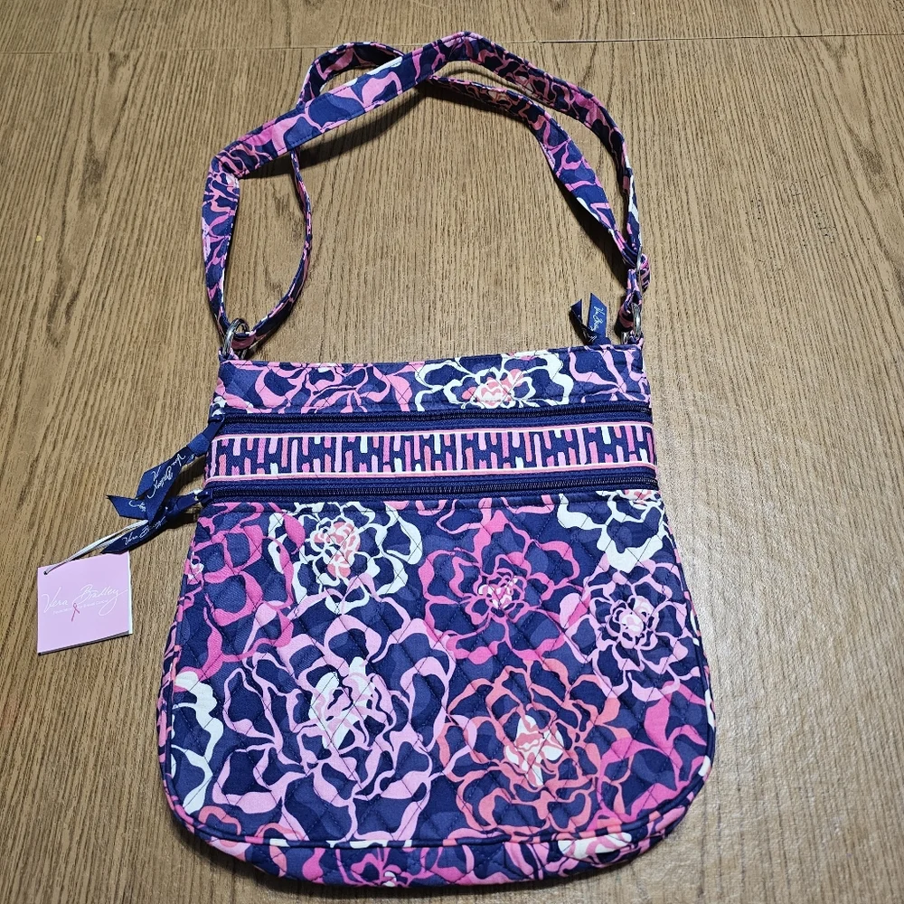 Vintage Vera Bradley Katalina Pink Triple Zip Hipster Bag - Picture 1 of 7